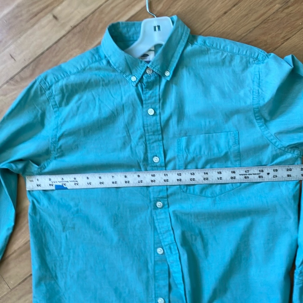 Old Navy Medium Slim Teal Button-Down Shirt - Picture 7 of 8